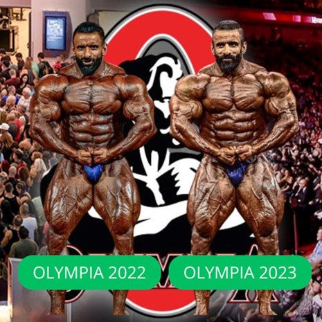 Comparación de Hadi CHoopan en el Olympia 2022 vs Olympia 2023