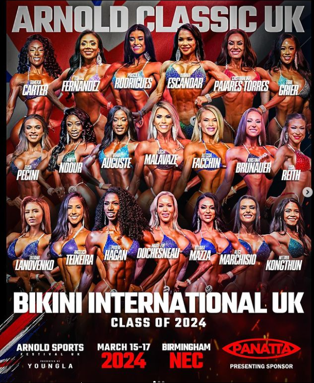 Todas las competidoras del Arnold Classic UK 2024