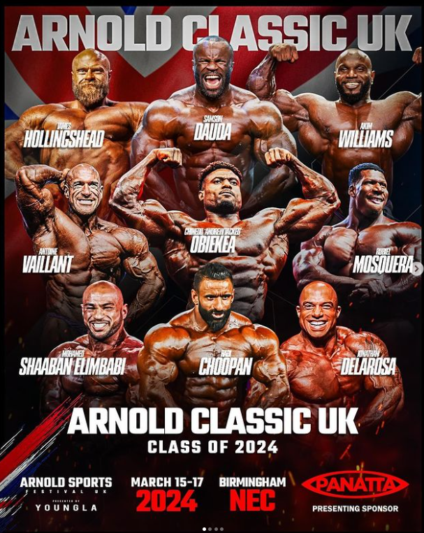 Listado sobre los competidores del Arnold Classic 2024 UK en New Culturismo